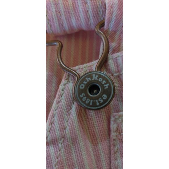 OshKosh Pink Pinstripe Denim Dress VESTBAK Overalls Jumper New NWT Tag Baby 18m - Picture 14 of 15